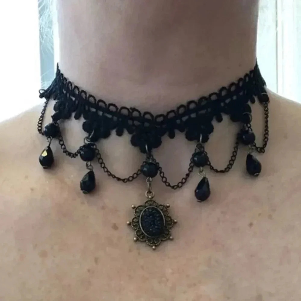 7 Gorgeous Victorian Vampire Goth Halloween Chokers Set 4 - Picture 4 of 8